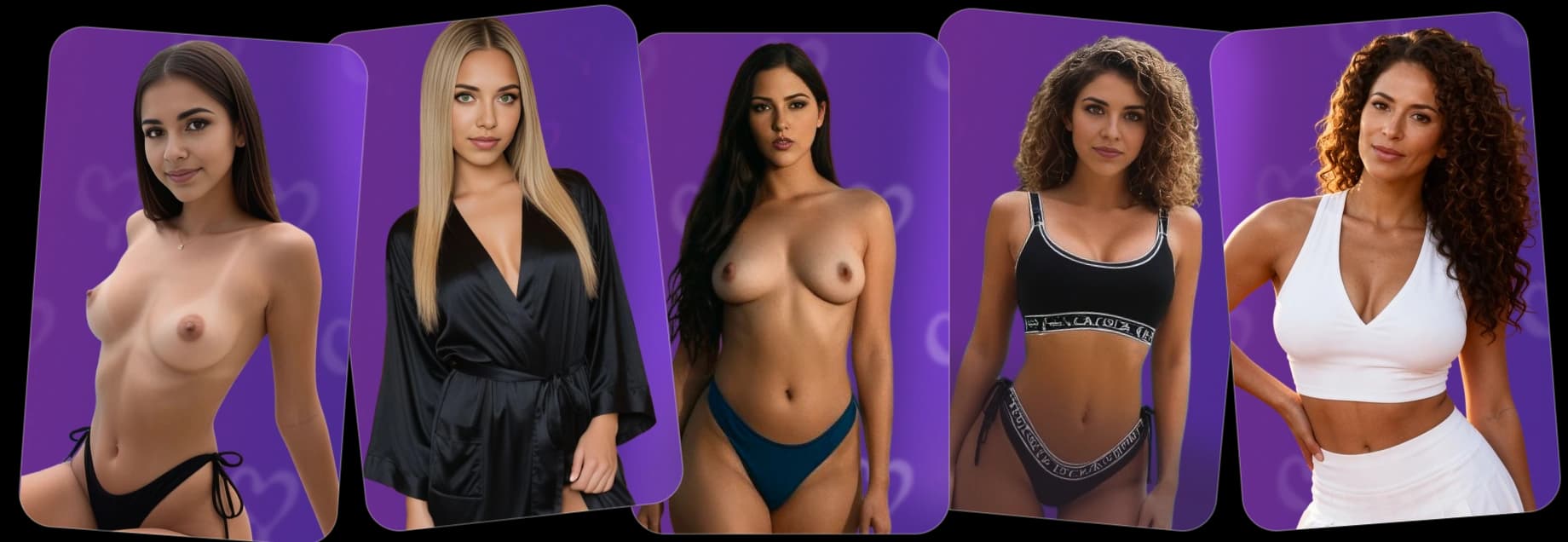 Latina AI girlfriend characters created on Swipey AI, fanned out as cards